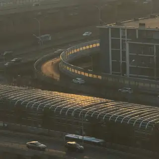 Дороги и развязки Пекина на закате